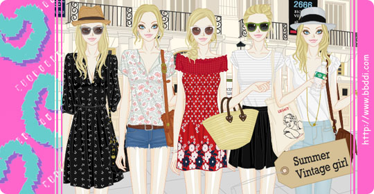 Summer Vintage Girl 이전빠숑 코디