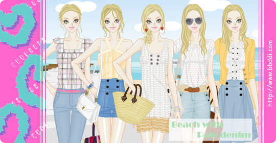 Beach with Pale denim 이전빠숑 코디