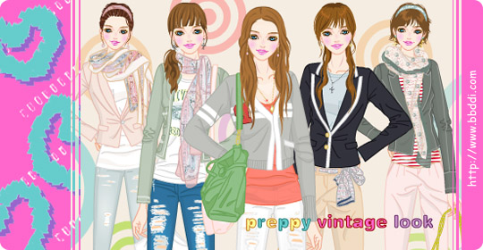 Preppy Vintage Look  이전빠숑 코디