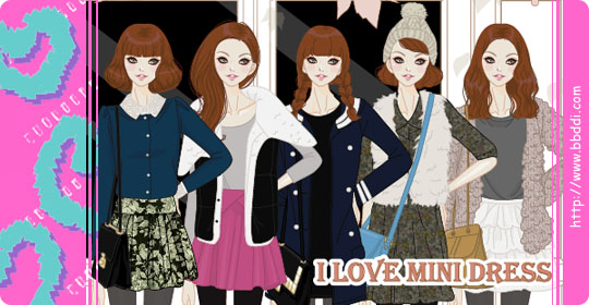 I Love Mini Dress 이전빠숑 코디