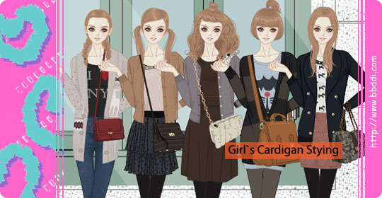 Girl`s Cardigan Styling 이전빠숑 코디