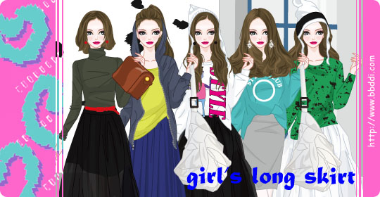 Girl's Long Skirt 이전빠숑 코디