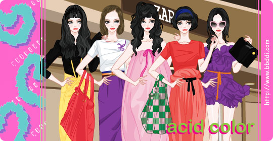 Acid Color Dress 이전빠숑 코디