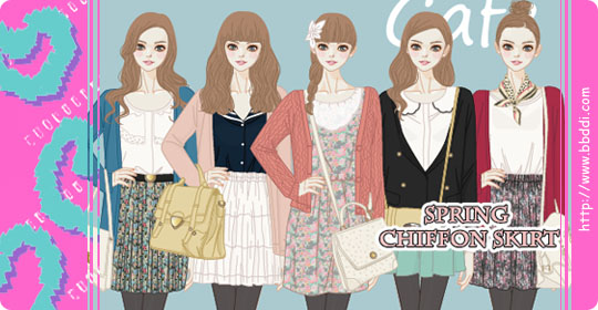 Spring Chiffon Skirt 이전빠숑 코디