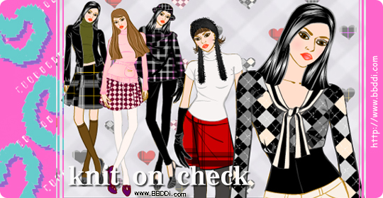 knit on check 이전빠숑 코디