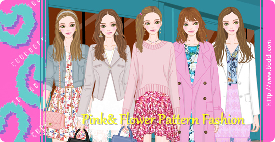 Pink& Flower Pattern Fashion 이전빠숑 코디