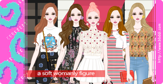 a soft womanly figure 이전빠숑 코디