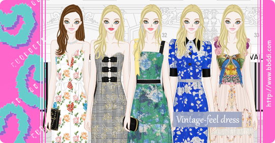 Vintage-feel Dress 이전빠숑 코디