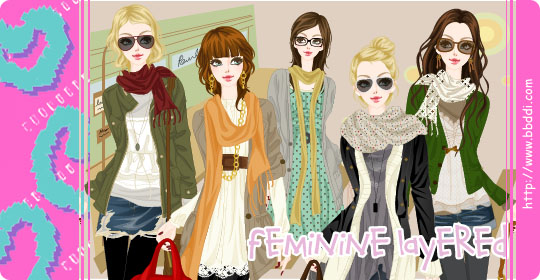 Feminine layered 옷입히기 게임