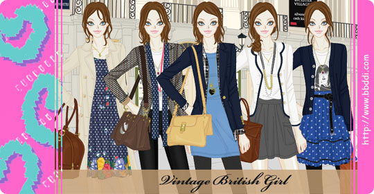 Vintage British Girl 옷입히기 게임