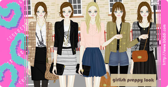 Girlish Preppy Look 옷입히기 게임