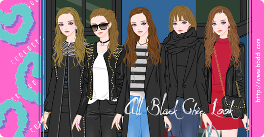 All Black Chic Look 옷입히기 게임