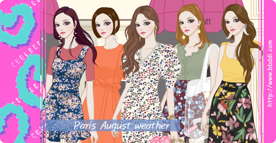 Paris August weather 옷입히기 게임