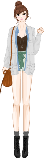 가디건 & 머플러 model1