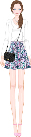 Flower Viewing Spring Fashion model2