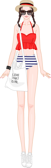 LOVELY SWIMSUIT LOOK model1
