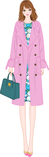 Pink& Flower Pattern Fashion model4