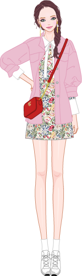 Flower-viewing Fashion model1