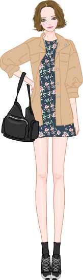Flower-viewing Fashion model3