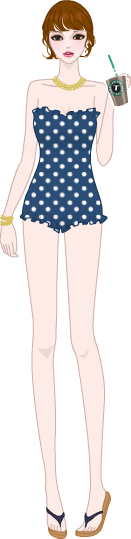 Retro-style Swimming Costume model3